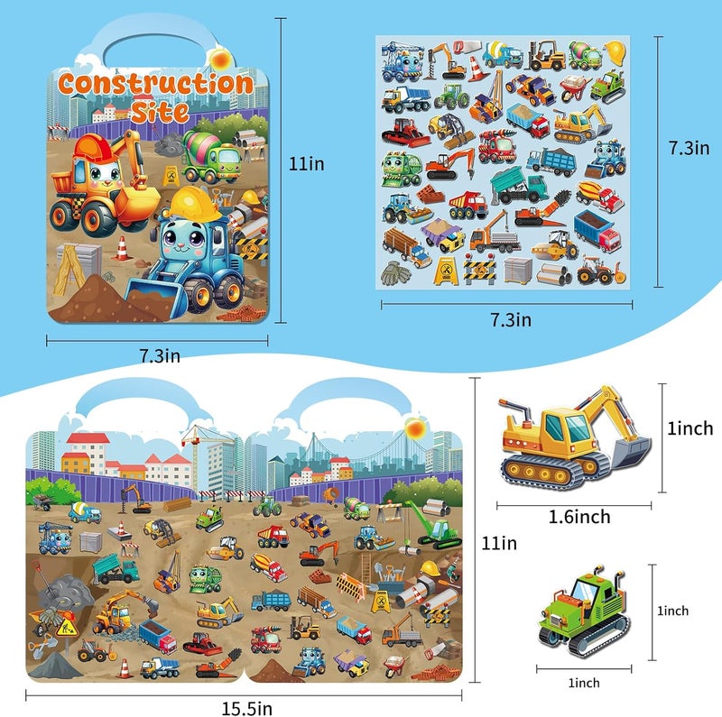 Kalysky 12 Set Reusable Sticker Books for Toddlers 2-4 1-3, Kids 3D Puffy Sticker Activity Books, Birthday Party Favors Goodie Bags Stuffer - Image 3